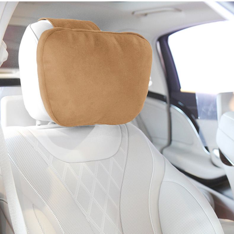 Car Headrest Suede for Mercedes Benz S Class Maybach Amber brown headrest — image 1