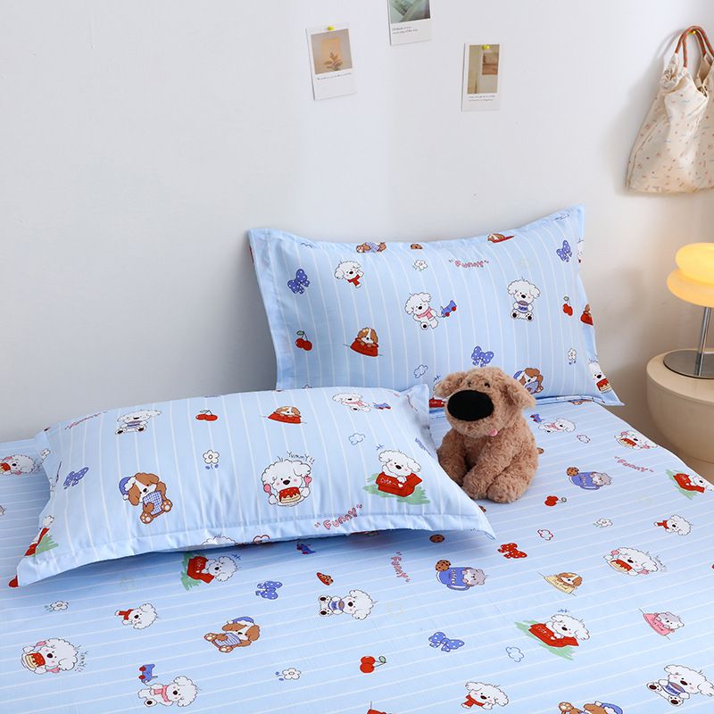 Yuan sheng Home Textiles Fitted Sheet Pure Cotton. Blue cat 120cm/200cm thin view 4