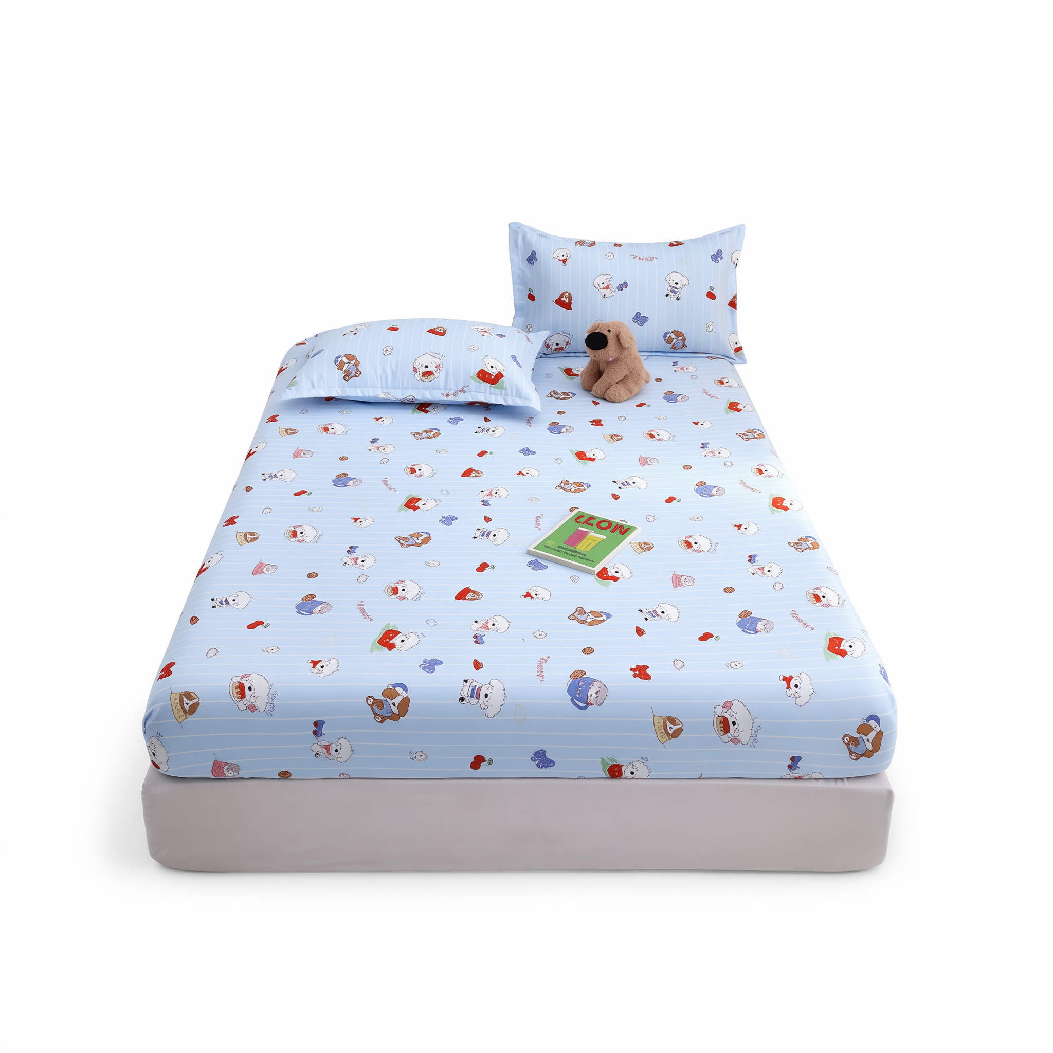 Yuan sheng Home Textiles Fitted Sheet Pure Cotton. Cartoon white bear view 5