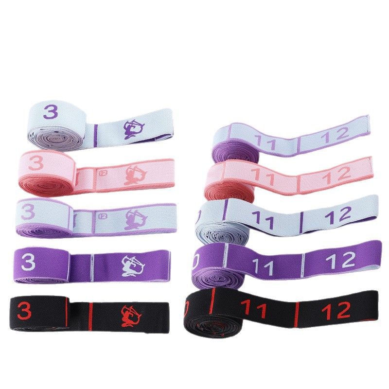 Resistance Band Yoga Fitness Digital Style Pink gray-digital style [8 grids] view 6