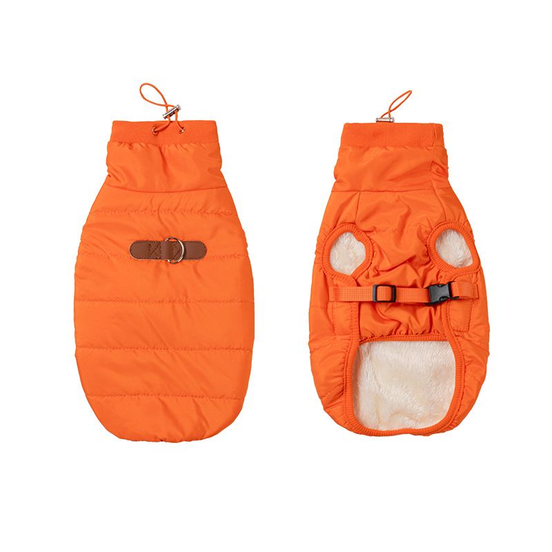 Pet Vest Polyester Warm Coat for Dogs Cats Orange L view 6