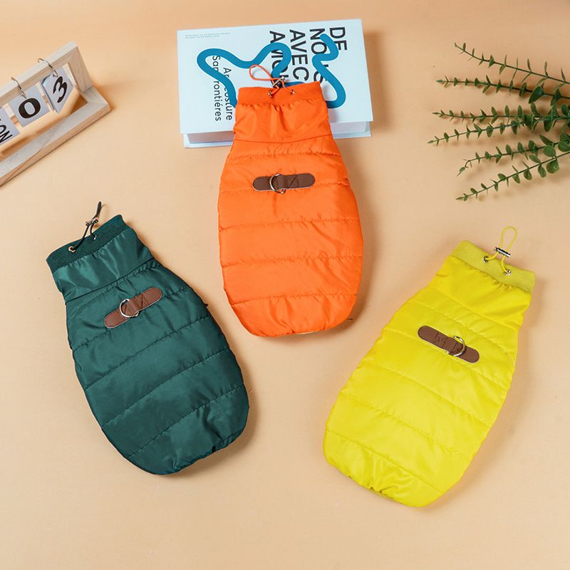 Pet Vest Polyester Warm Coat for Dogs Cats Olive green L view 2
