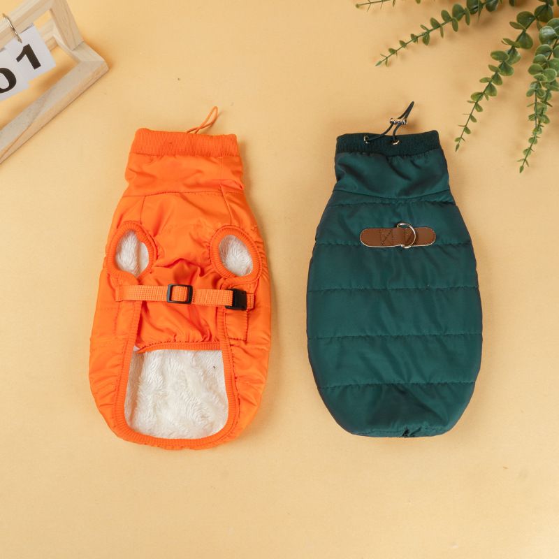 Pet Vest Polyester Warm Coat for Dogs Cats Olive green XL view 5