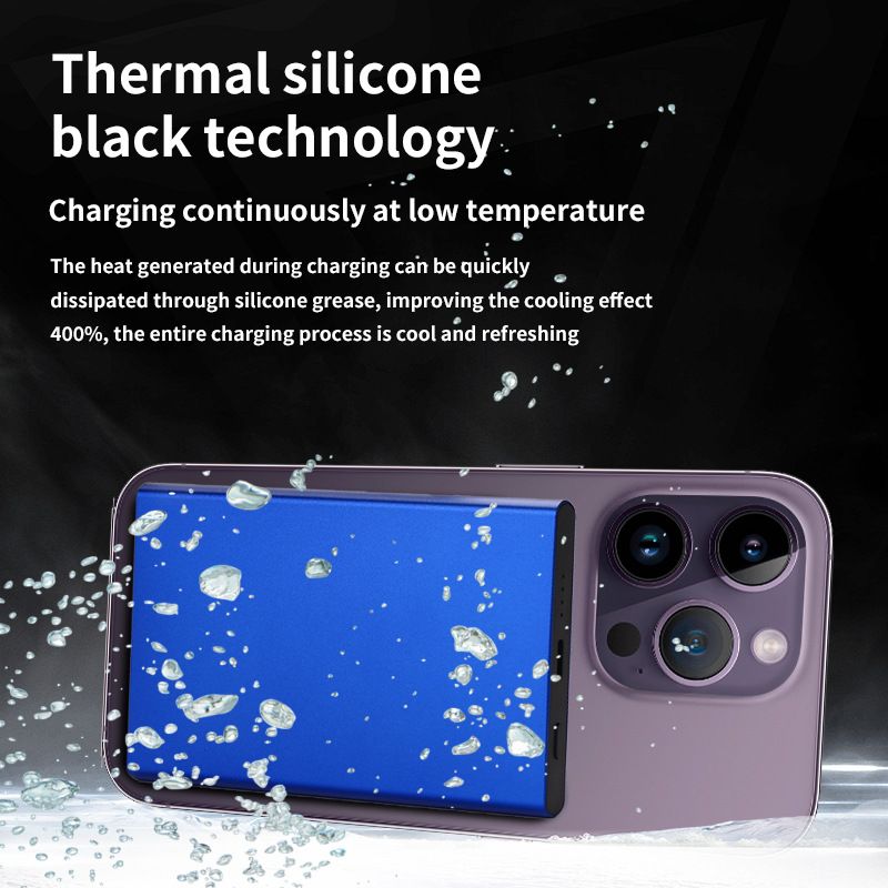 An qichen Magnetic Power Bank 15W Wireless Fast Charge Silver view 4