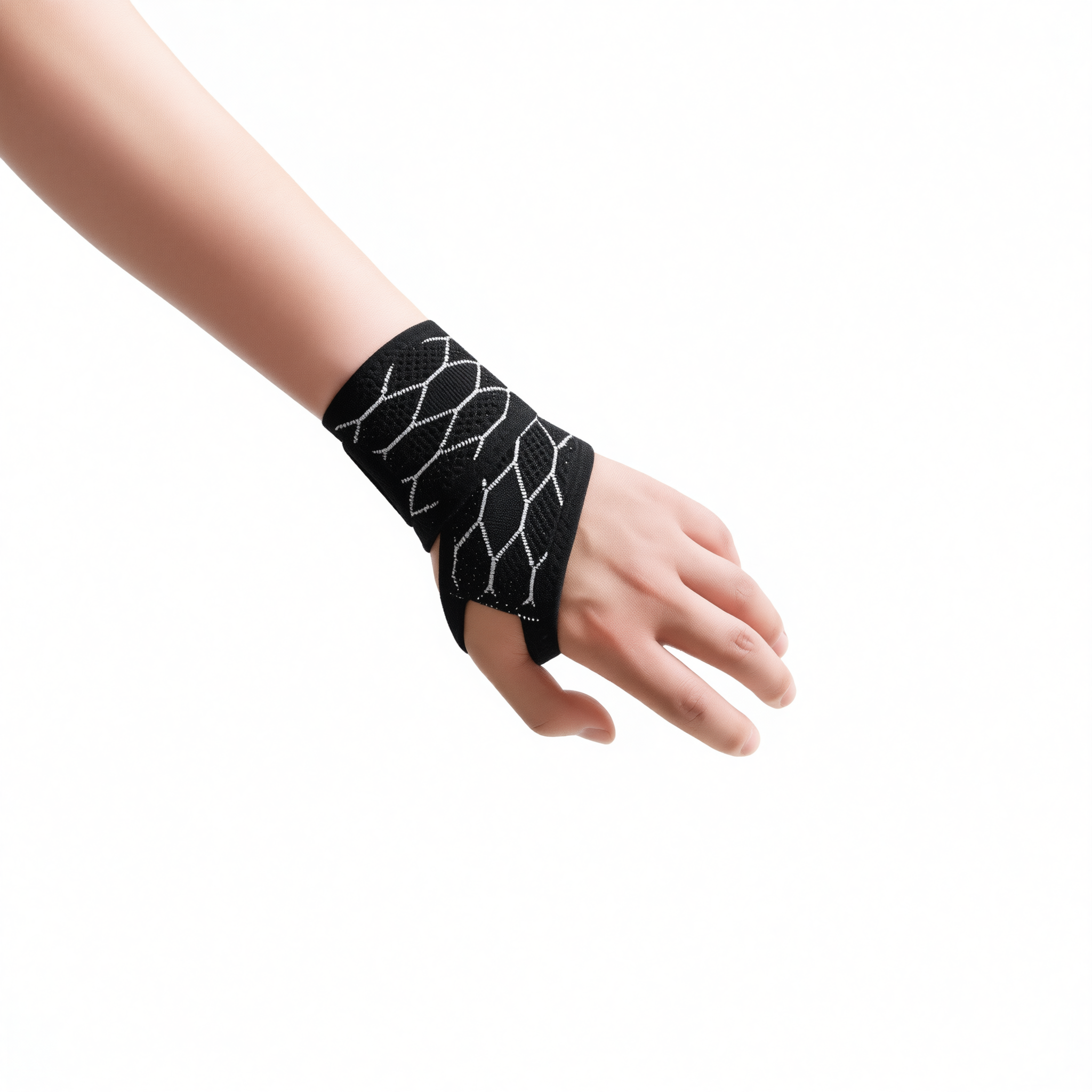 Wristband Sports Compression Brace Polyester Midnight black - 2-pack [breathable