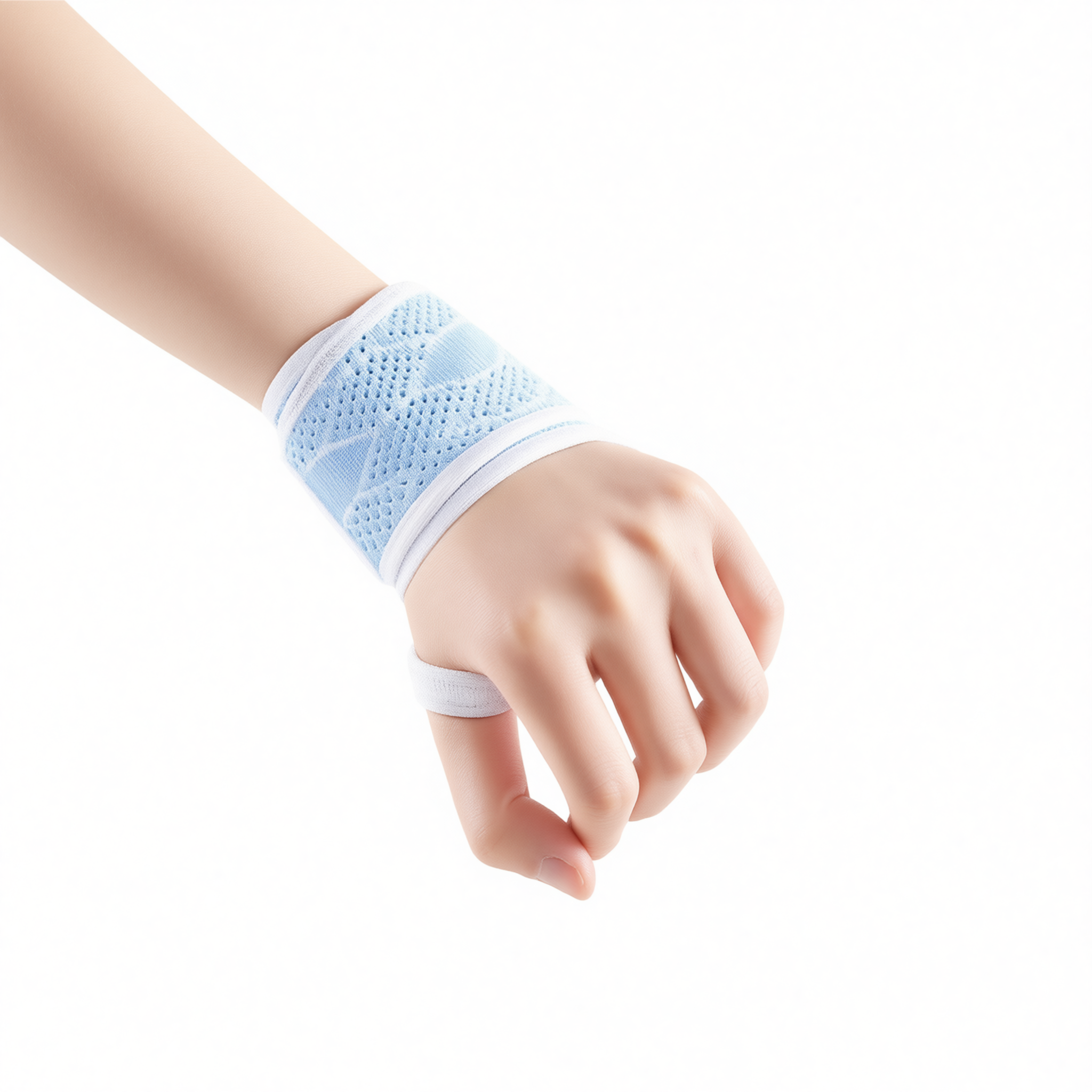 Wristband Sports Compression Brace Polyester Sky blue - one pair [breathable