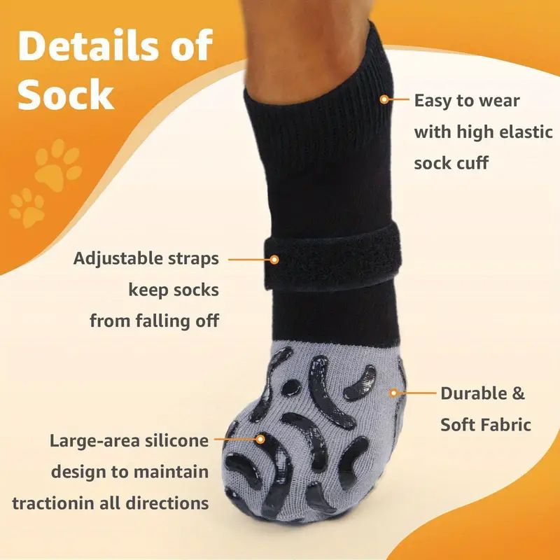Cotton Dog Socks Striped Jacquard Pet Footwear Dark brown caterpillar view 5