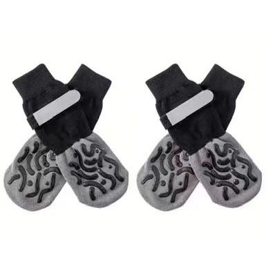 Cotton Dog Socks Striped Jacquard Pet Footwear Dark brown caterpillar view 6