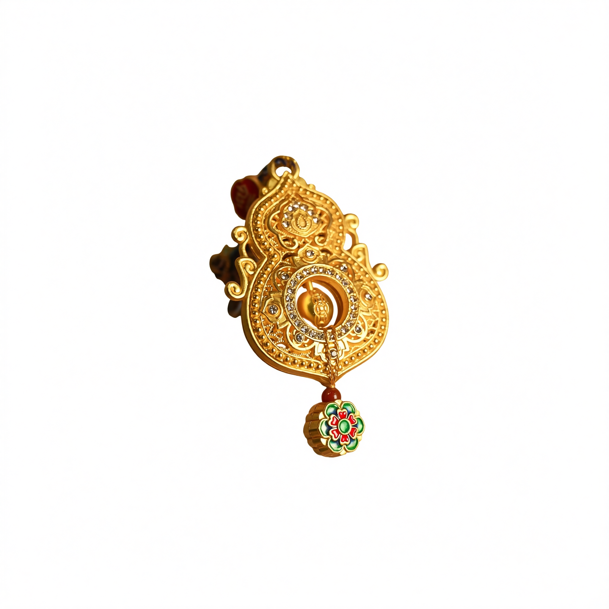 Car Pendant VCWIP Metal Gourd Ornament Alluvial gold [kowloon protector] red view 3