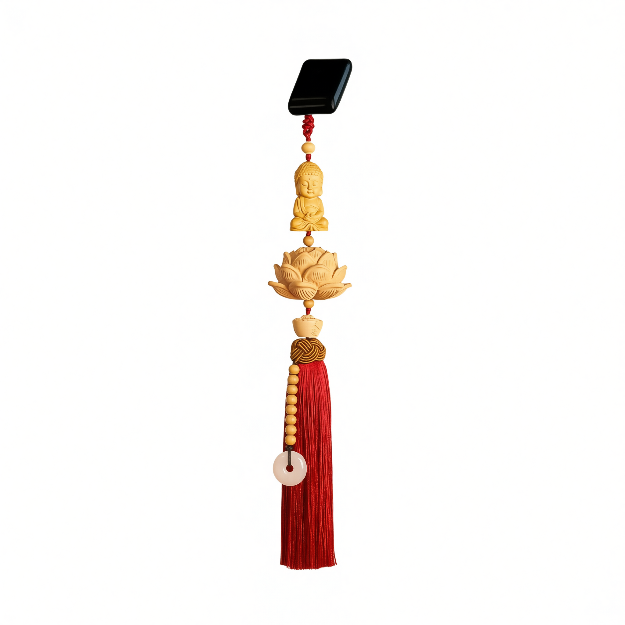Tan hui Boxwood Lotus Car Hanging Ornament Little buddha [boxwood lotus] ink view 2