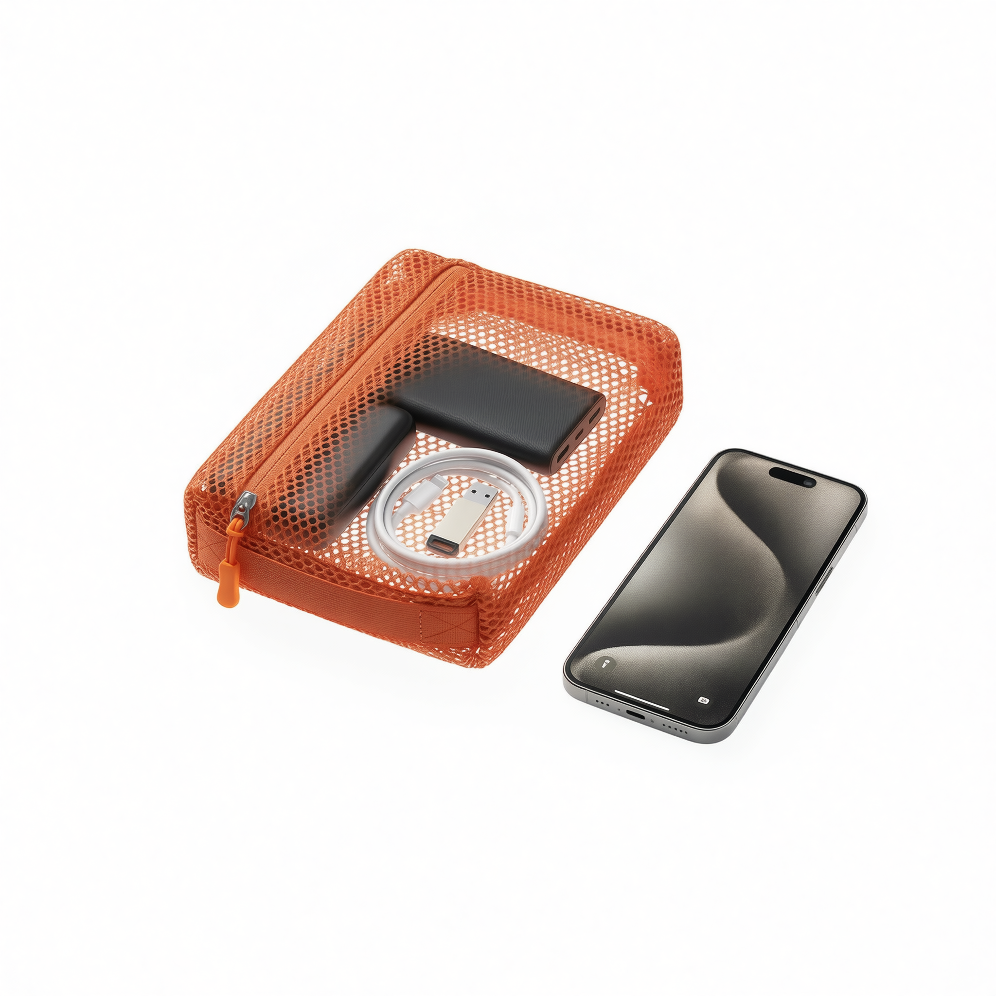 Digital Product Storage Bag Cube Portable Travel. Orange medium size view 2