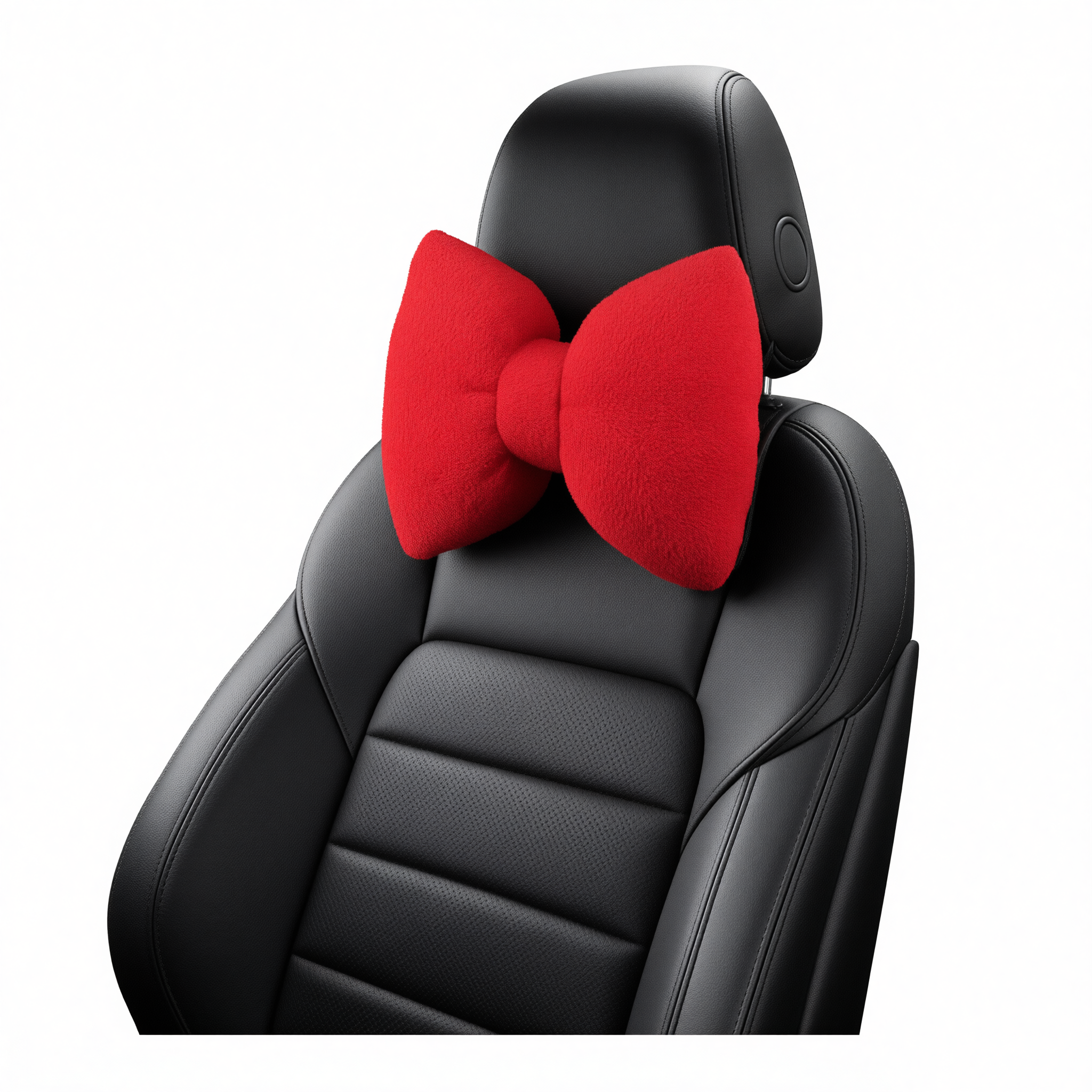 Car Headrest Pillow Artificial Plush Neck Support Pink-plush-headrest view 2