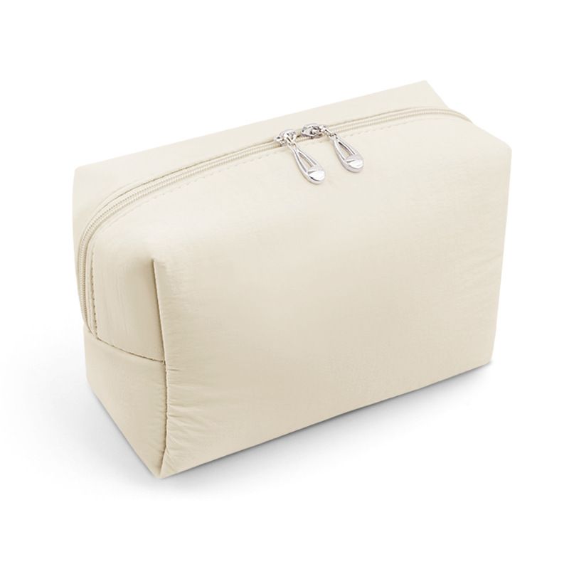 Nylon Cube Travel Makeup Storage Bag Milk apricot white view 3