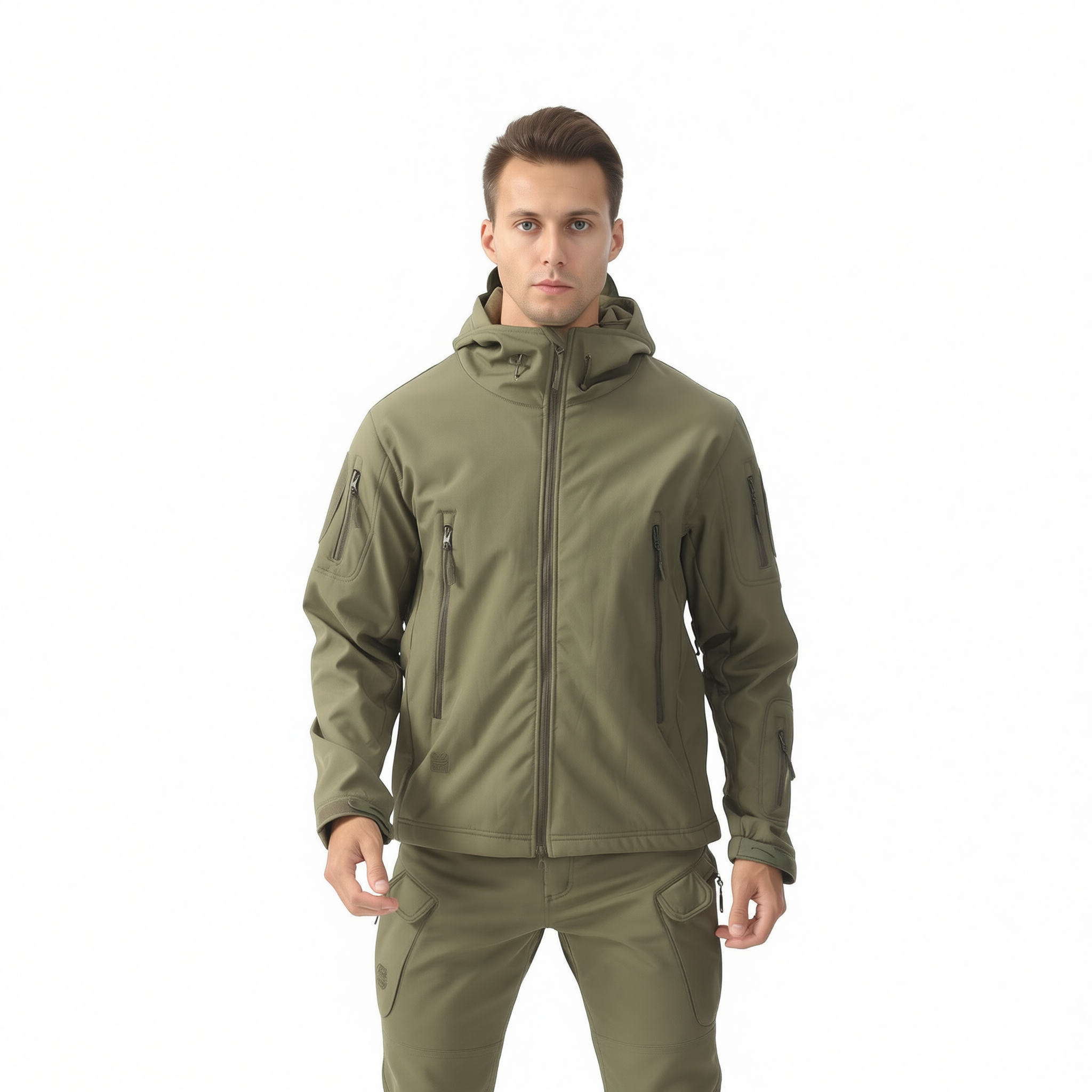 ESDY Men Softshell Jacket Outdoor Fleece Training Coat CCBK XL view 3