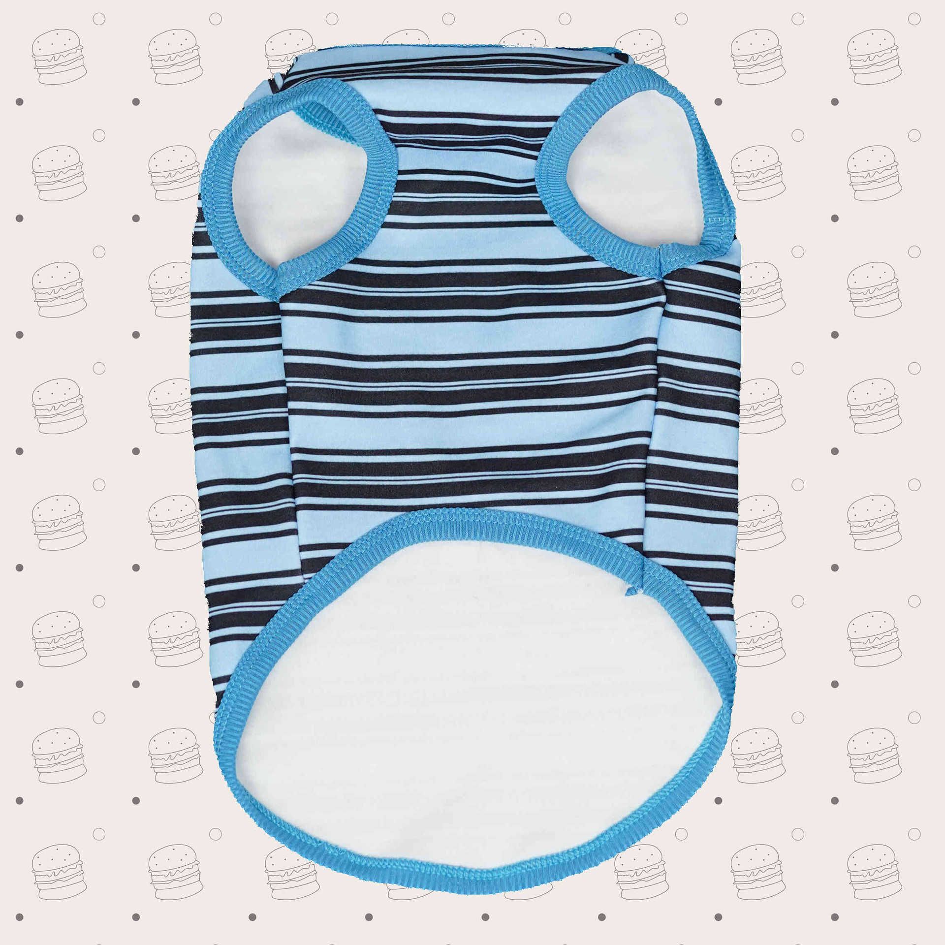 Dog Vest Warm Striped German Velvet Pet Clothes Blue stripes [derong can be — image 1