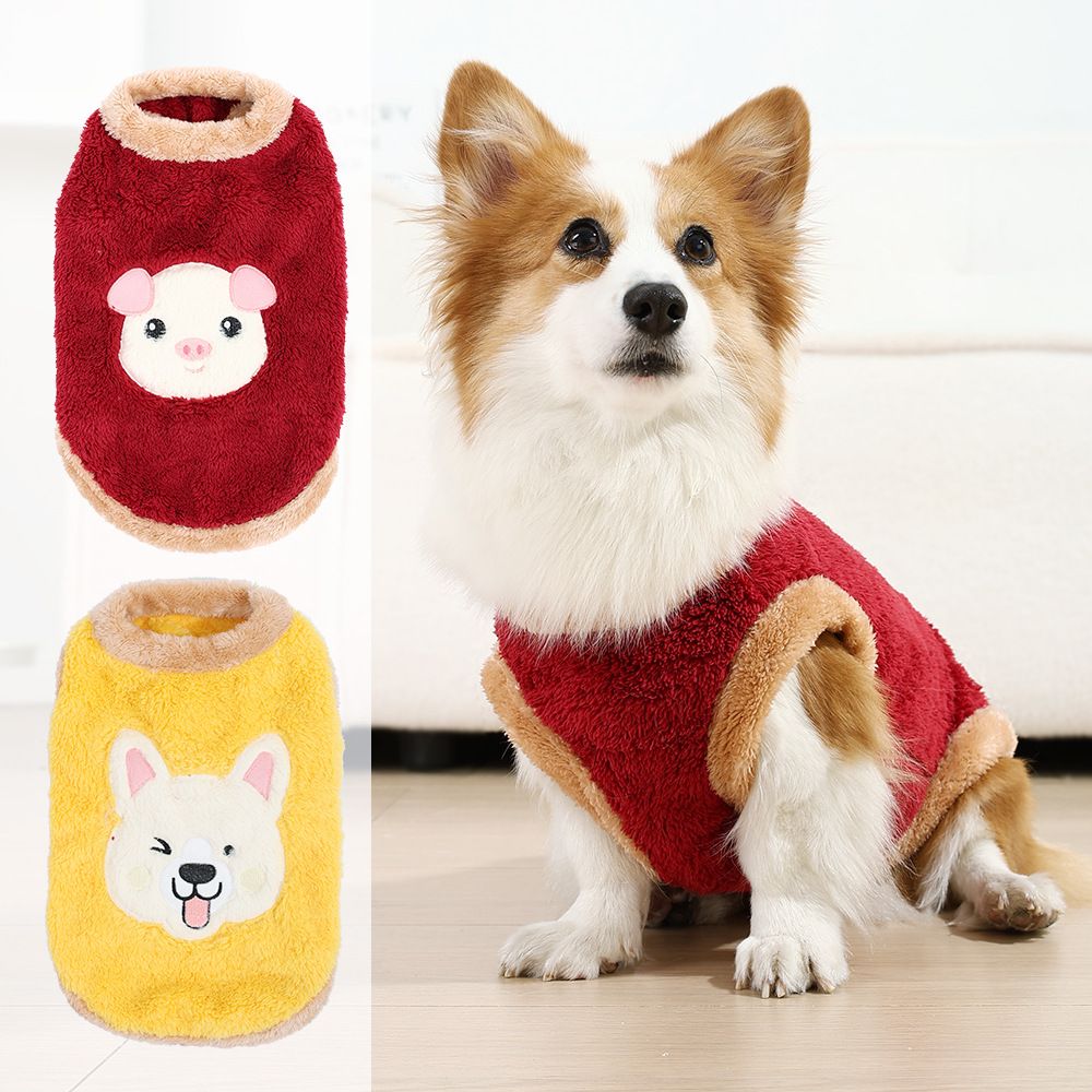 Dog Vest Fleece Winter Warm Pet Clothing Happy piggy style [pink] 2xl view 6