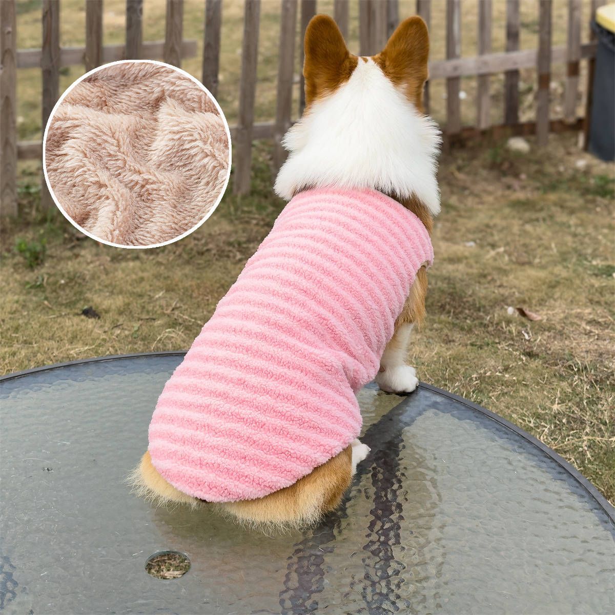 Pet Dog Vest Winter Warm Polyester Green [fleece lined & extra thick] 6xl view 3