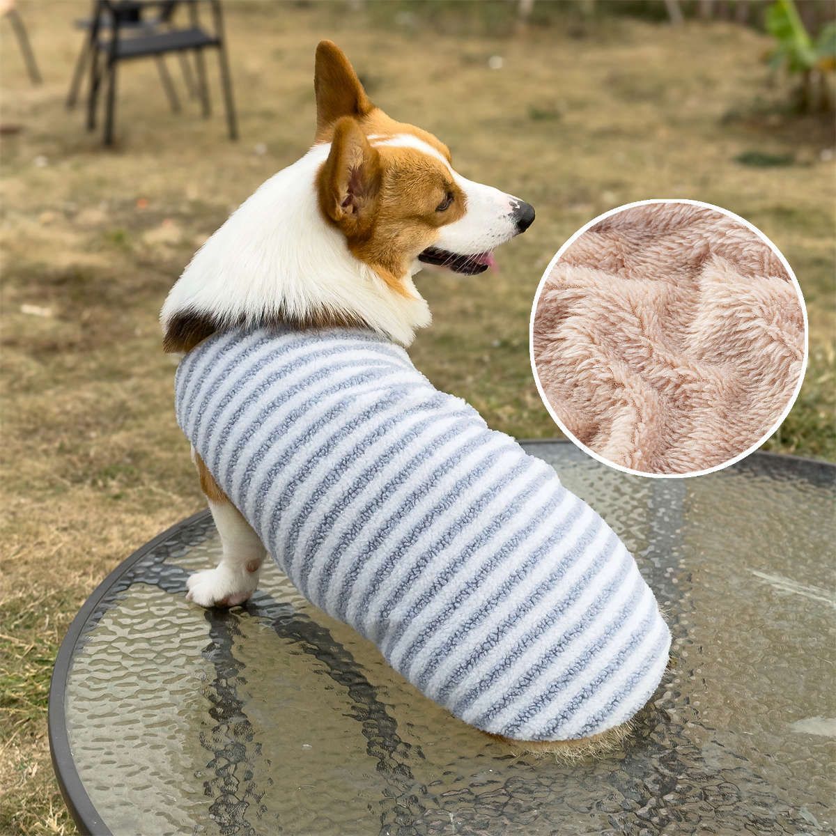 Pet Dog Vest Winter Warm Polyester Yellow [fleece lined & extra thick] L view 5
