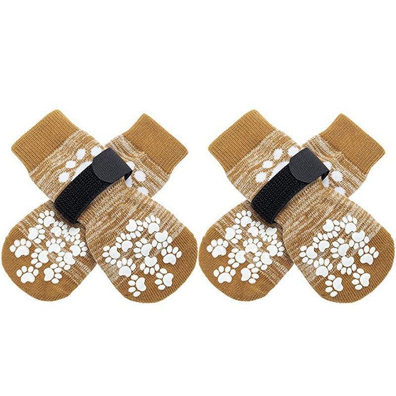 Dog Shoes Non Slip Indoor Outdoor Cotton Gradient yellow-single-sided
