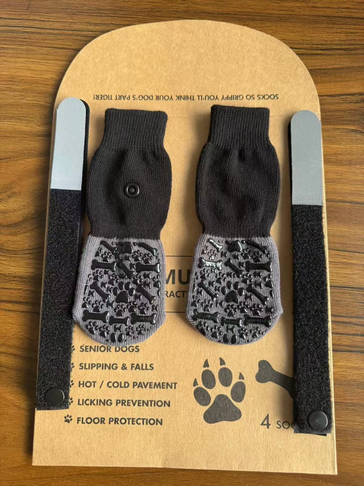 Dog Shoes Non Slip Indoor Outdoor Cotton Black bone design [premium storage