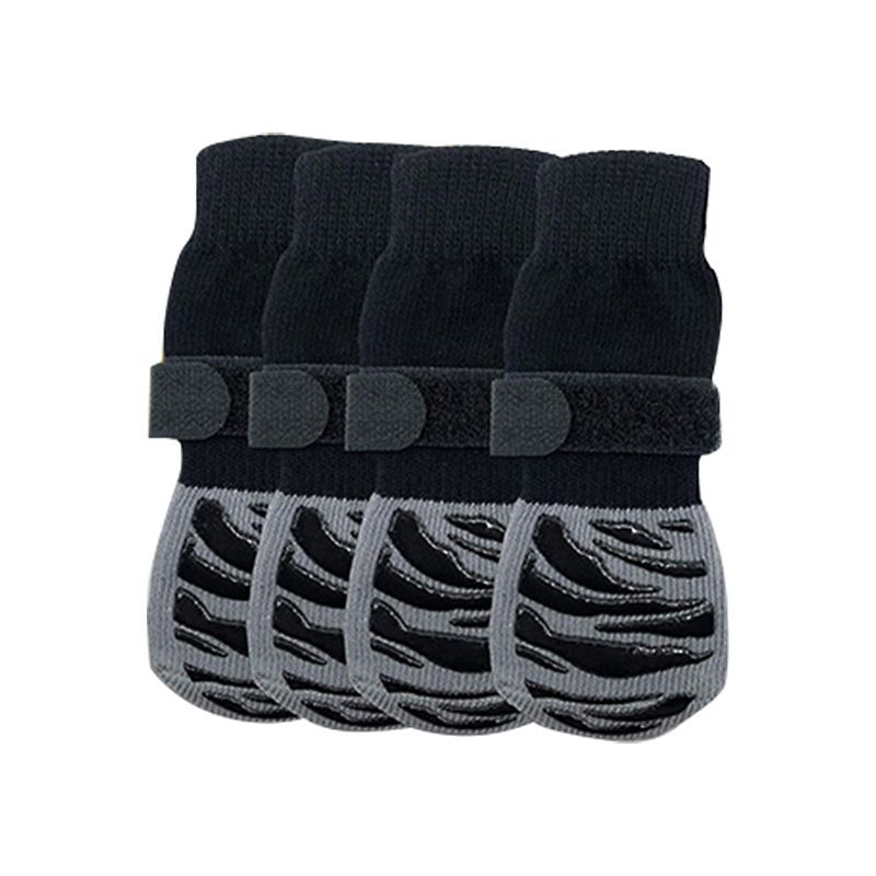 Dog Shoes Non Slip Indoor Outdoor Cotton Black tiger claw-double-sided glue