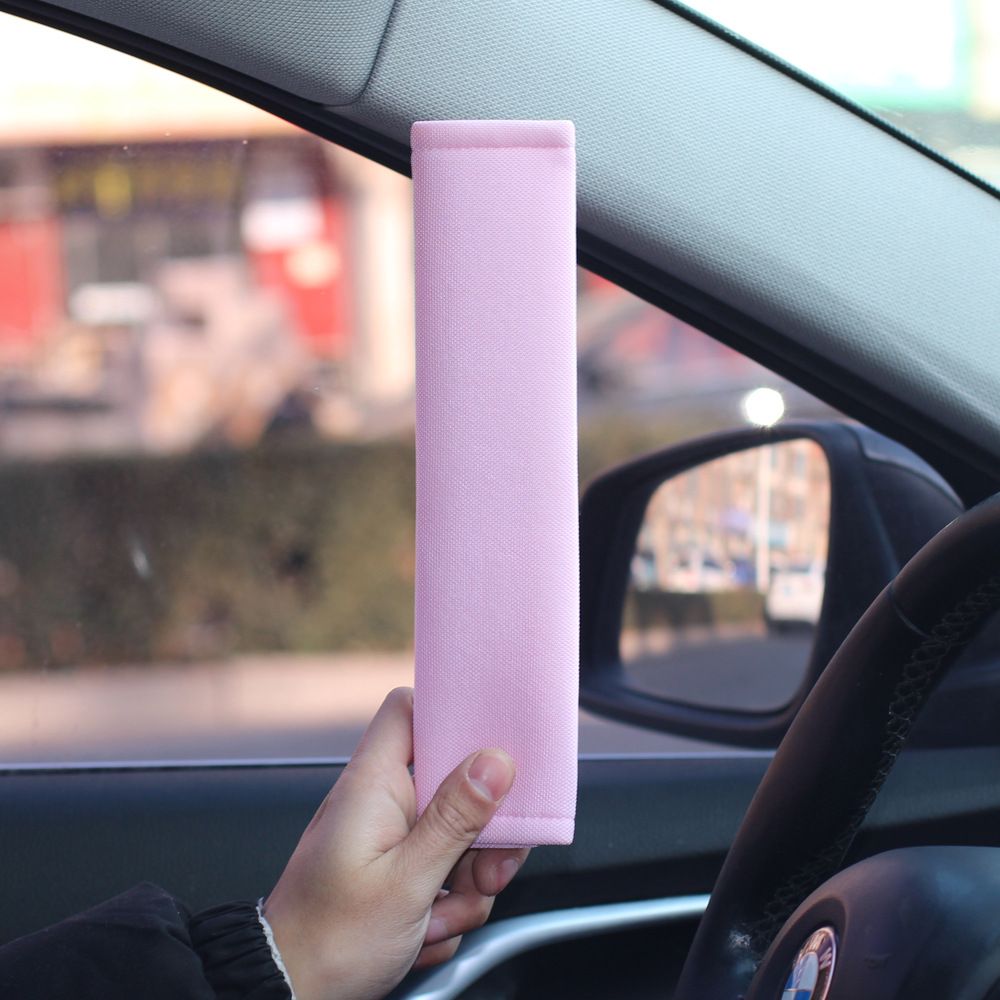 Car Seatbelt Shoulder Pads Beautiful Night Thoughts. Pink ice silk shoulder strap — image 1