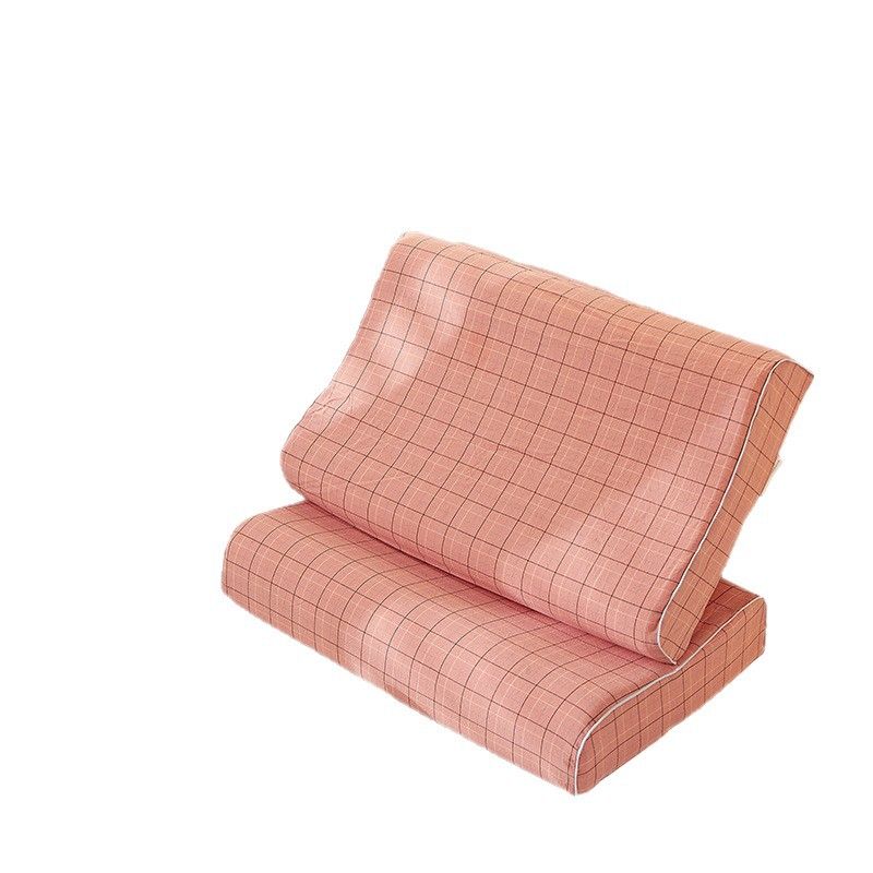 Mengxuan Cotton Pillowcase 4060 Jade small grid Latex cotton pillowcase-44*27 view 6