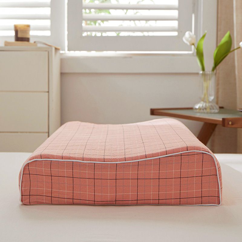 Mengxuan Cotton Pillowcase 4060 July orchid Latex cotton pillowcase 44*27 (one view 5