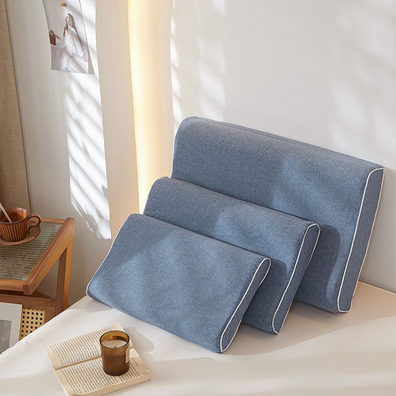 Mengxuan Cotton Pillowcase 4060 Denim Blue Latex cotton pillowcase 30*50