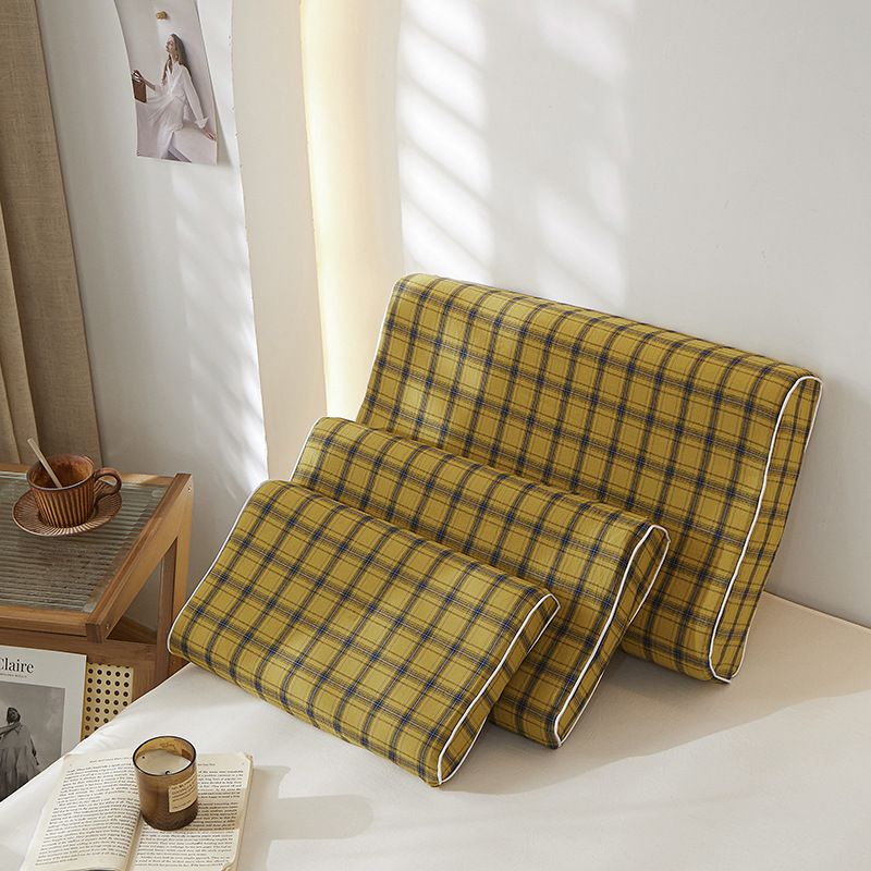 Mengxuan Cotton Pillowcase 4060 Riddle yellow Latex cotton pillowcase-44*27