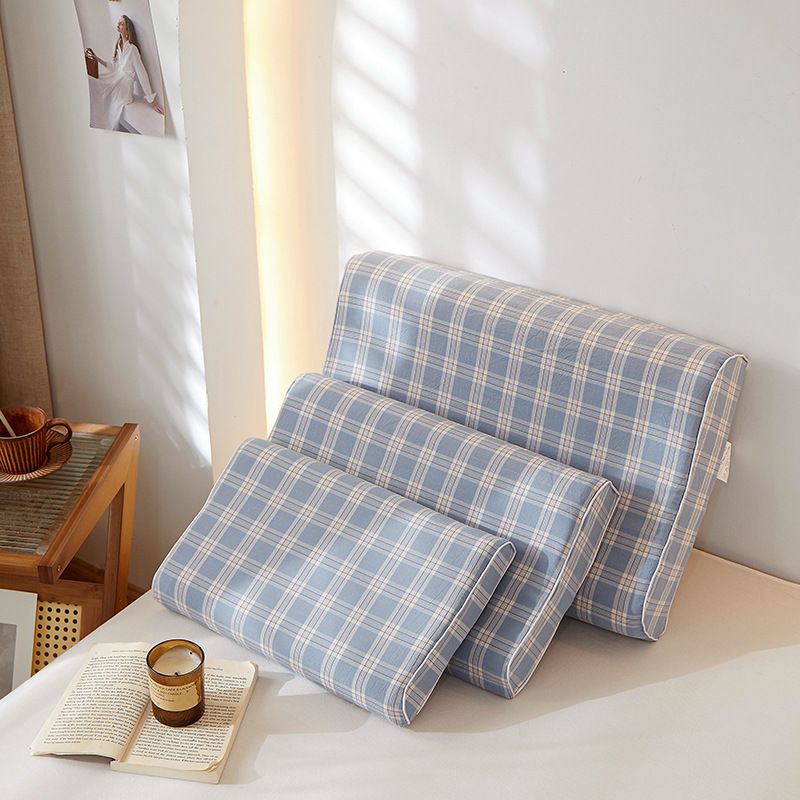 Mengxuan Cotton Pillowcase 4060 Wheat field blue Latex cotton pillowcase 40*60