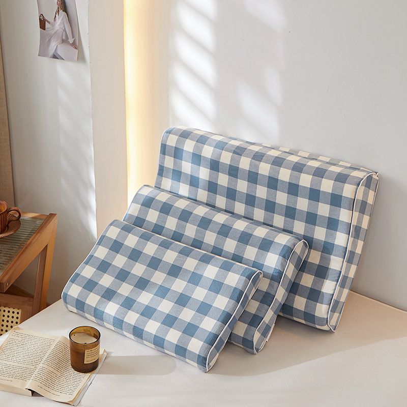 Mengxuan Cotton Pillowcase 4060 Lanbai zhongge Latex cotton pillowcase 30*50