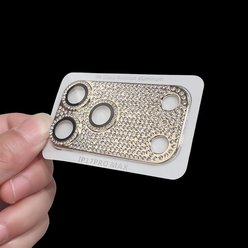 Yixi Camera Lens Protector iPhone 17Pro Frosted HD Full diamond armor lens view 4