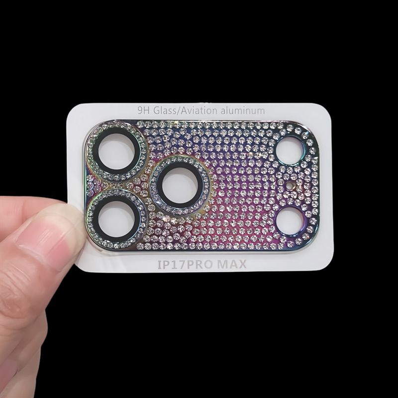 Yixi Camera Lens Protector iPhone 17Pro Frosted HD Full diamond armor lens view 3