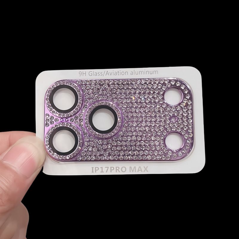 Yixi Camera Lens Protector iPhone 17Pro Frosted HD Full diamond armor lens view 2