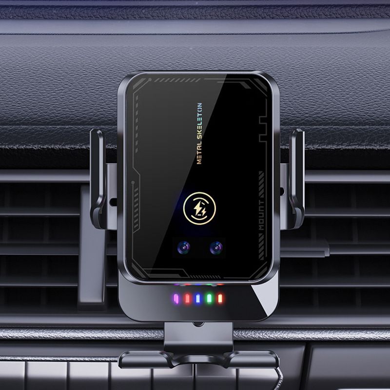 Car Phone Holder 15W Wireless Charger Auto Clamp Air. Black a8 four-link view 2