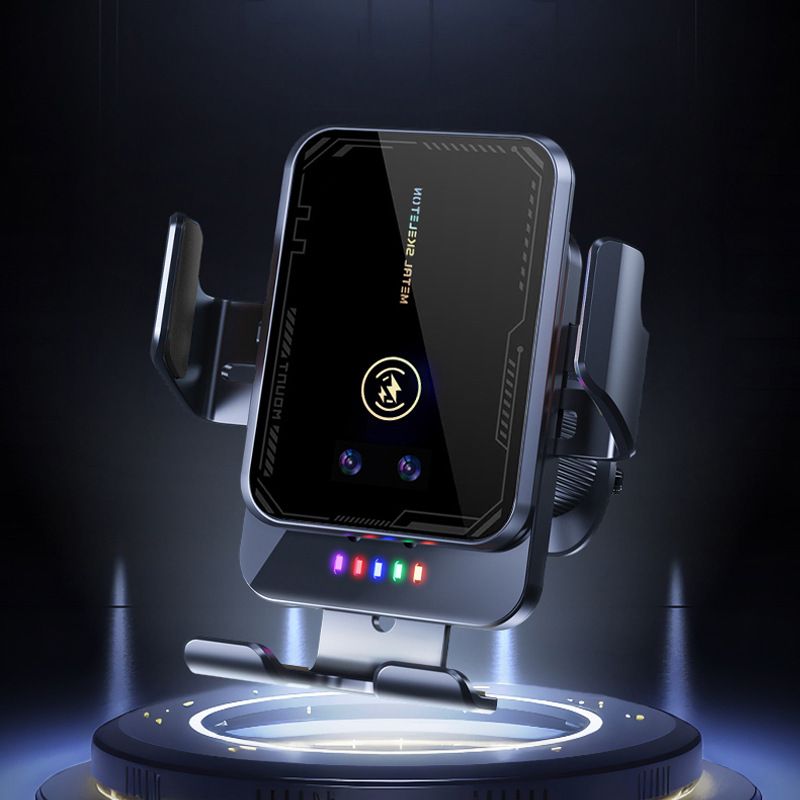 Car Phone Holder 15W Wireless Charger Auto Clamp Air. Black a8 four-link view 3