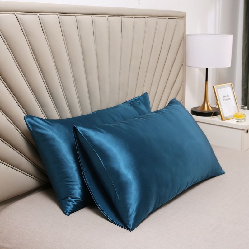 Pillowcase Polyester 60 Thread Count Solid Color Paris blue 51*137cm【1 pack】