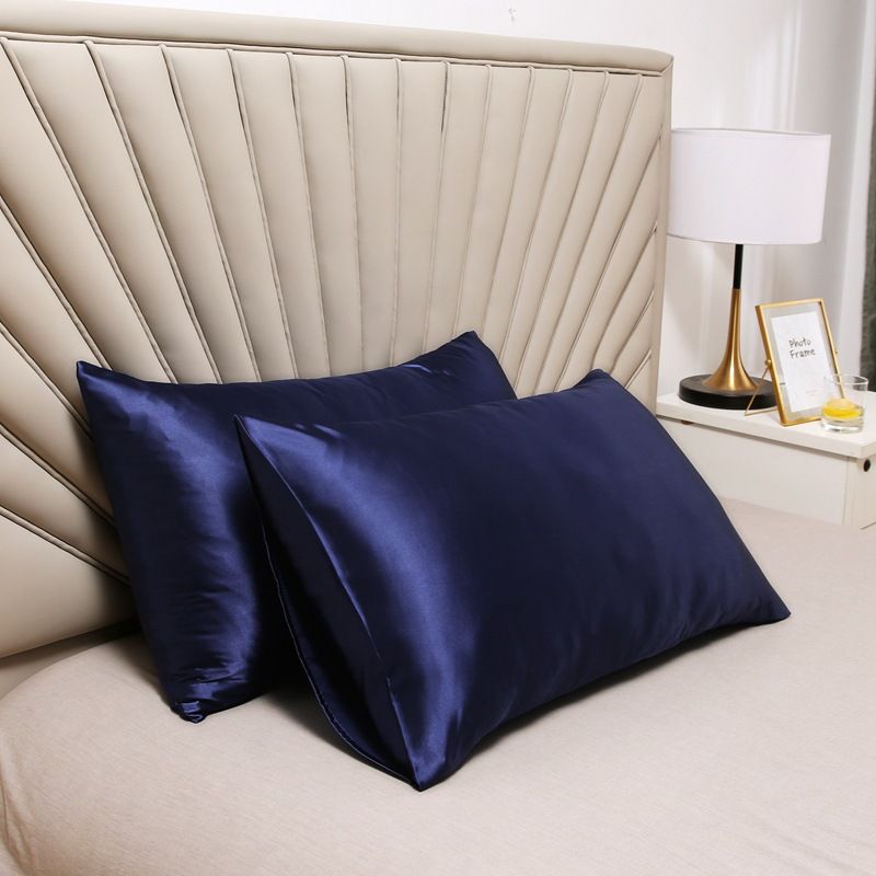 Pillowcase Polyester 60 Thread Count Solid Color Navy blue 40*60cm【1 pack】