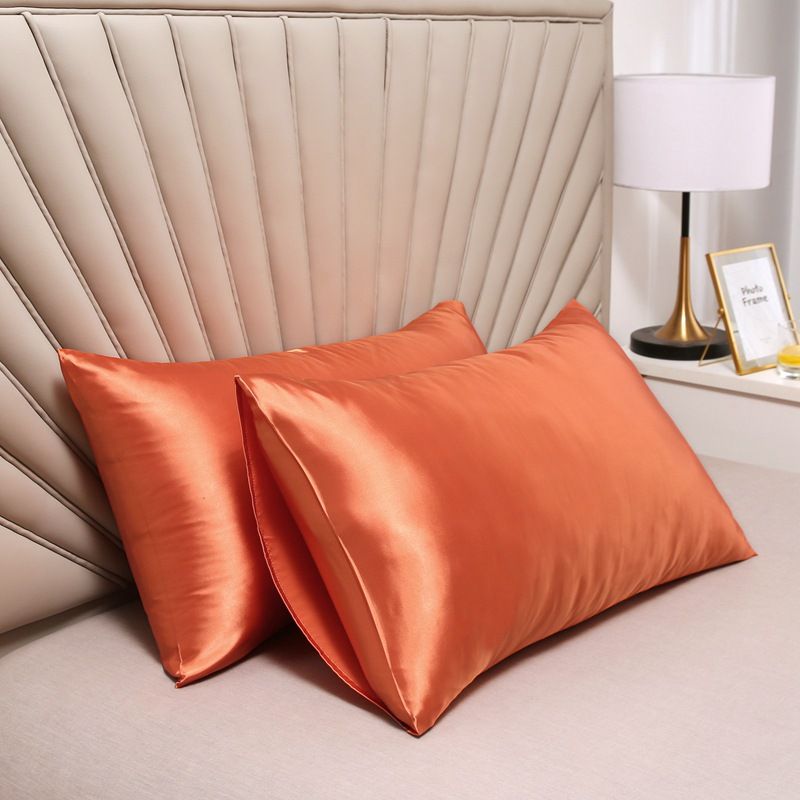 Pillowcase Polyester 60 Thread Count Solid Color Orange 50*75cm【pack of 2】