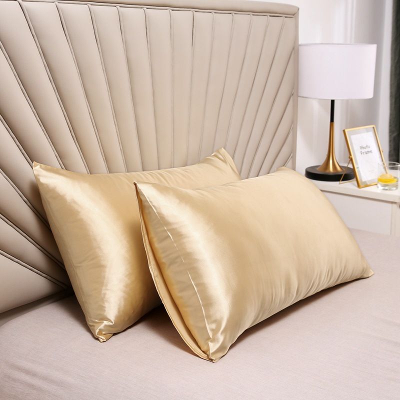 Pillowcase Polyester 60 Thread Count Solid Color Camel 48*74cm【pack of 2】