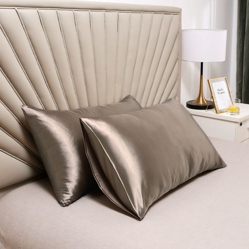 Pillowcase Polyester 60 Thread Count Solid Color Deep champagne 51*91cm【pack of 2】