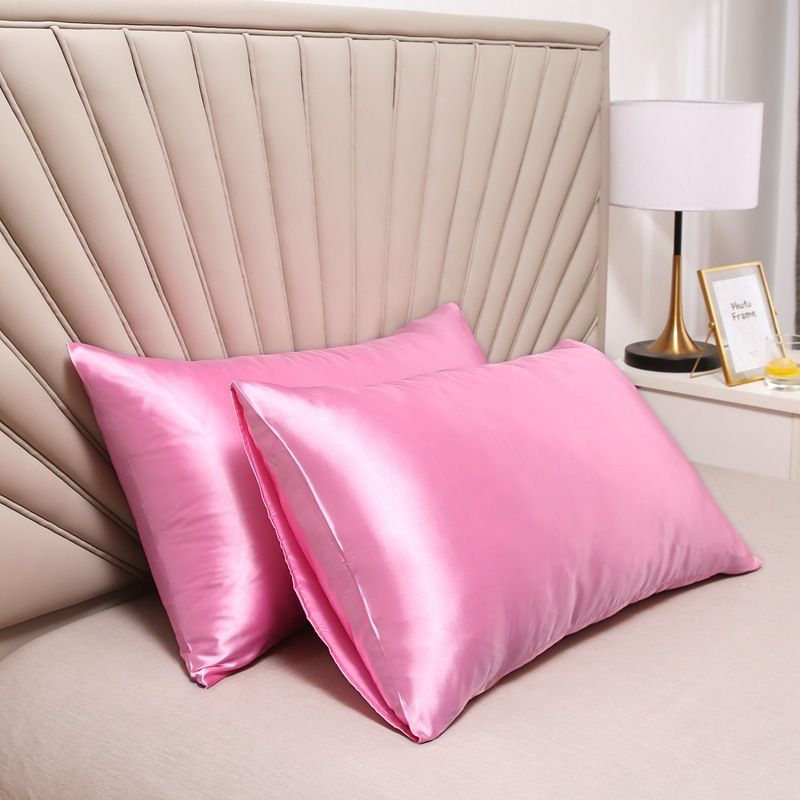 Pillowcase Polyester 60 Thread Count Solid Color Cherry Blossom Pink 48*74cm【1