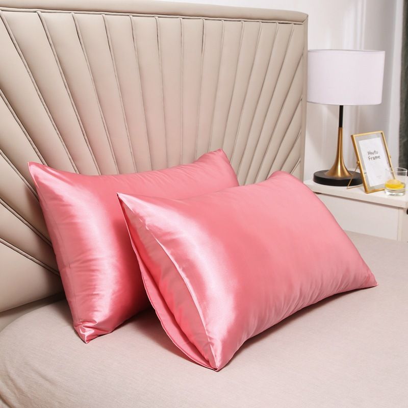 Pillowcase Polyester 60 Thread Count Solid Color Pink jade color 48*74cm【1 pack】