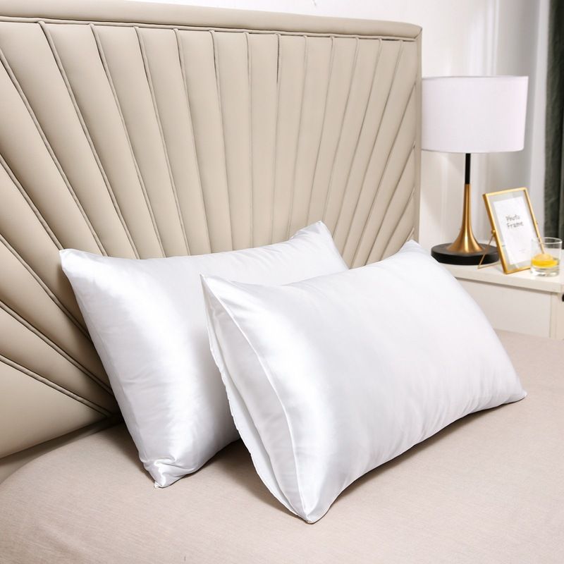 Pillowcase Polyester 60 Thread Count Solid Color Pearl white 50*75cm【pack of 2】