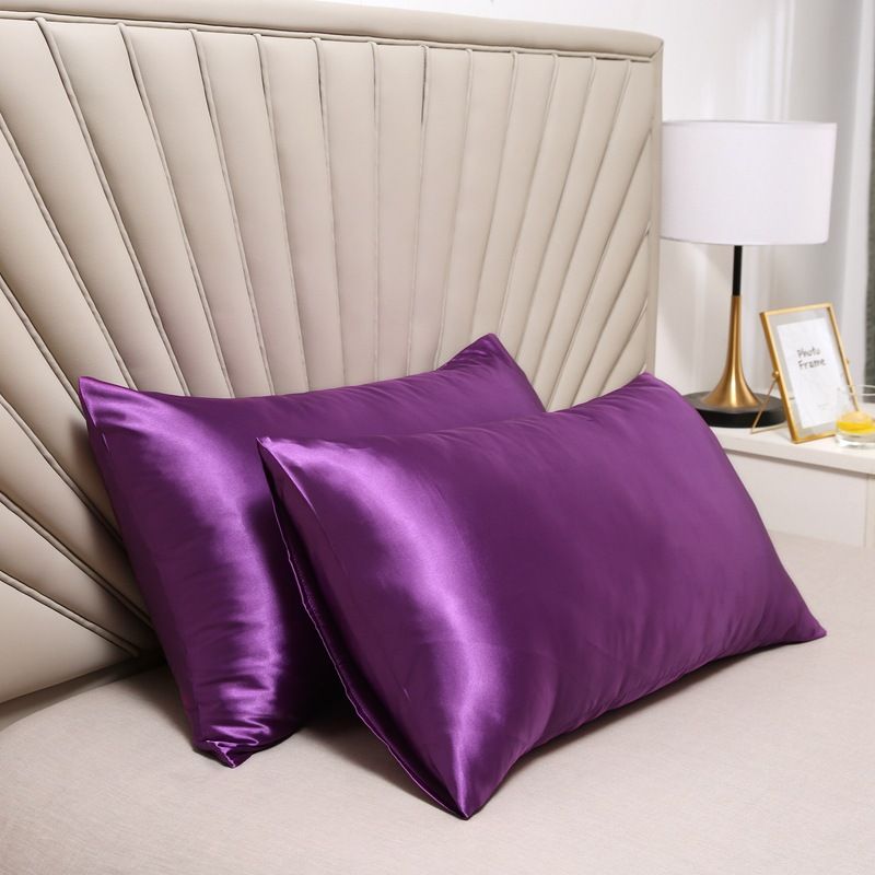 Pillowcase Polyester 60 Thread Count Solid Color Violet 48*74cm【1 pack】