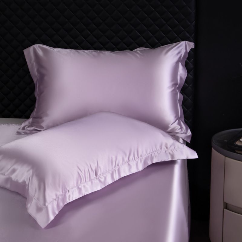 Simulated Silk Pillowcase 48x74cm Polyester Taro purple A wide-brimmed model