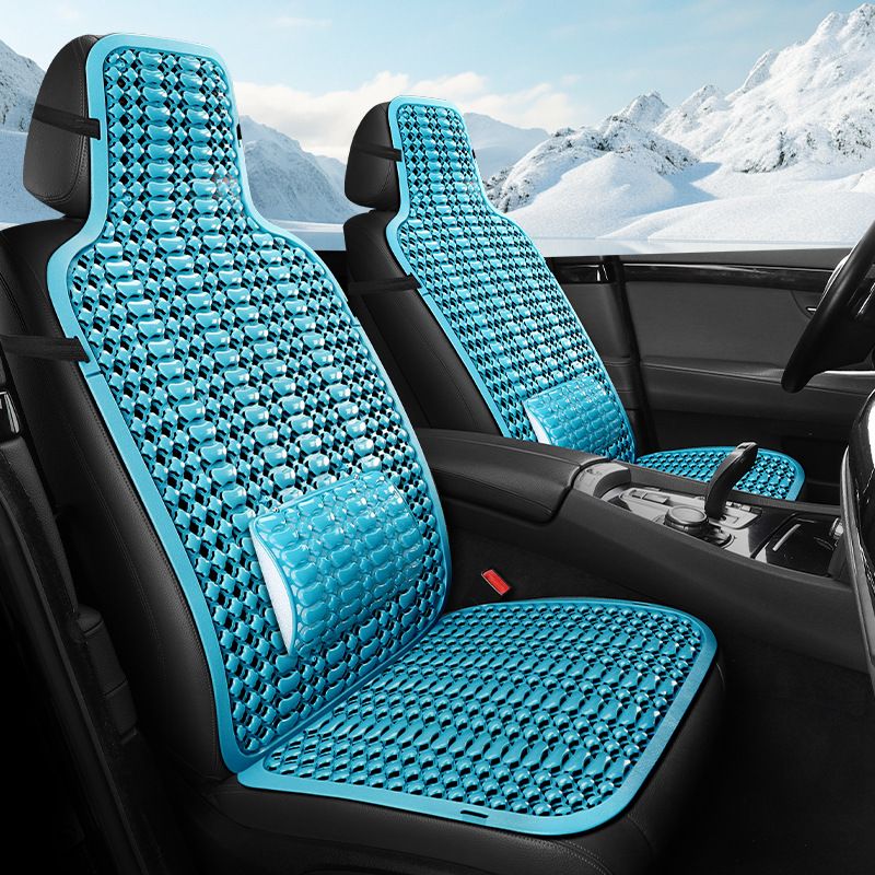 Plastic Car Seat Cushion Ventilated Cooling Pad Base - light blue plastic pad view 2