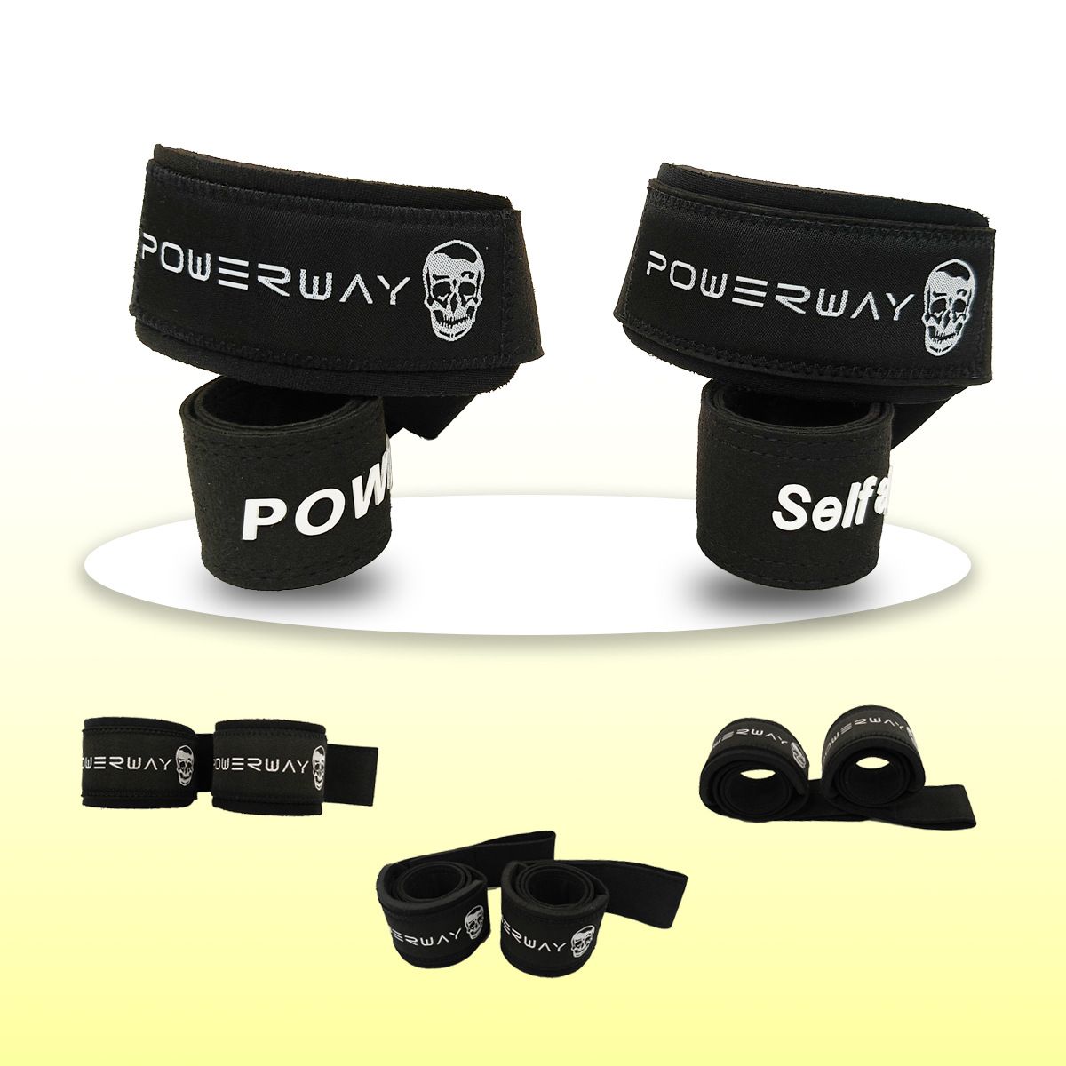 Wrist Guards Silicone Deadlift Fitness Support 2Pc Black-automatic model view 5