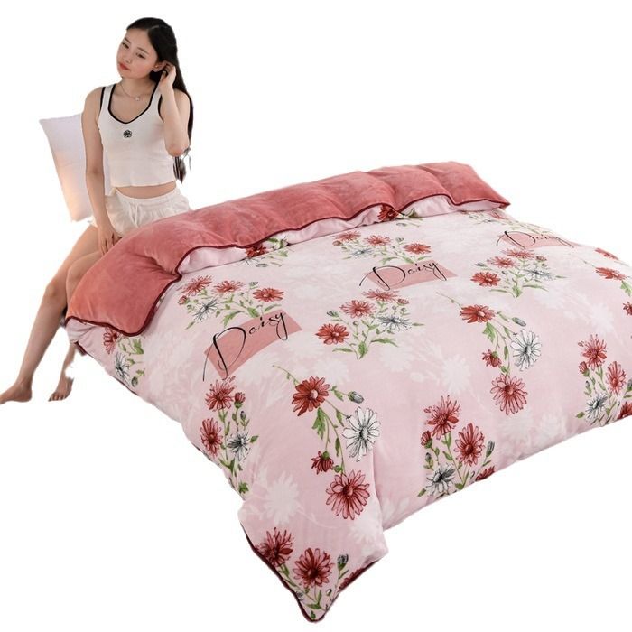 Milk Velvet Quilt Cover Double Sided Fleece Bear diary 200X230cm view 6